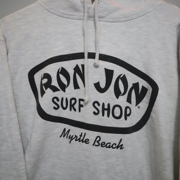 Vintage Ron Jon Surf Shop Spell Out Big Logo Hoodie Gray - Picture 2 of 5